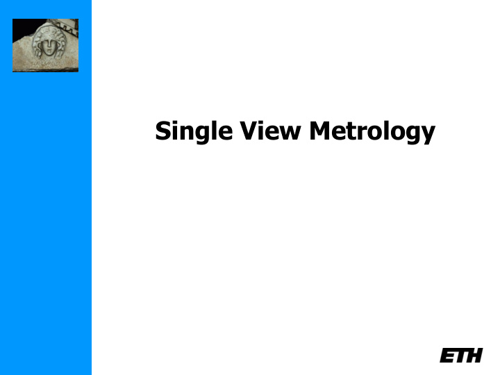 single view metrology