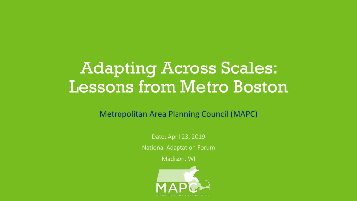 adapting across scales lessons from metro boston