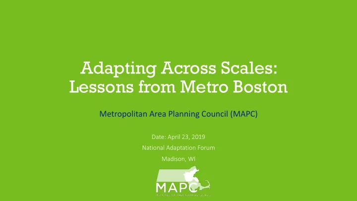 adapting across scales lessons from metro boston