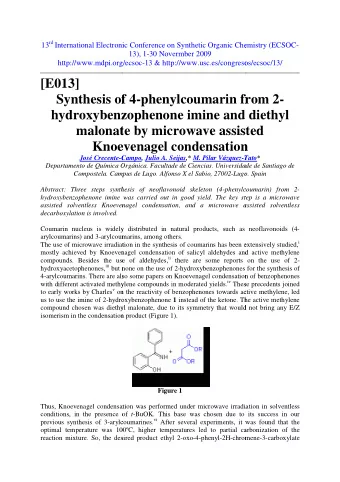 Synthesis of  of 4-phenylcoumarin fr  from 2-  hydroxybenz  nzophenone imine and  d diethyl