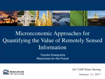 Microeconomic Approaches for  Quantifying the Value of Remotely Sensed  Information  Yusuke