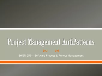 SWEN 256  Software Process &amp; Project Management  Design Pattern o A general