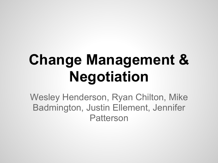 change management negotiation