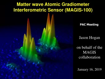 Interferometric Sensor (MAGIS-100)  PAC Meeting  Jason Hogan  on behalf of the  MAGIS