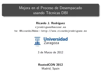 Mejora en el Proceso de Desempacado  usando T  ecnicas DBI  Ricardo J. Rodr  guez