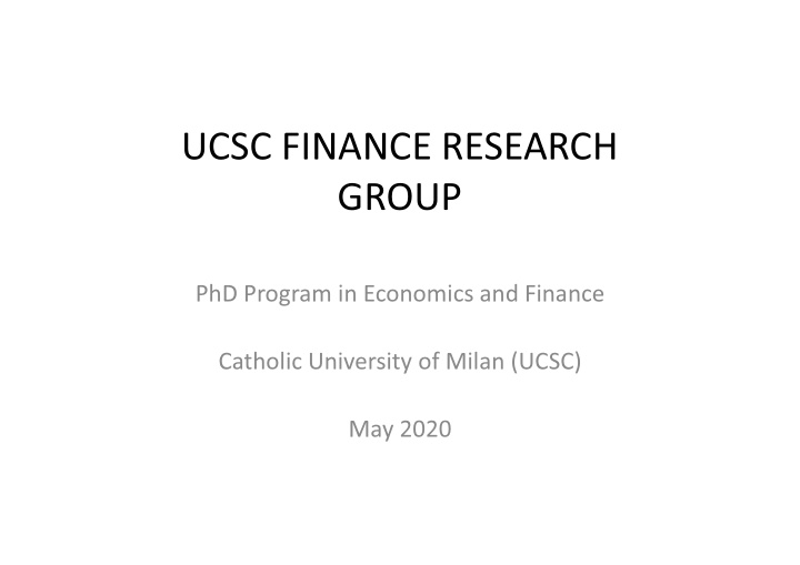 ucsc finance research group