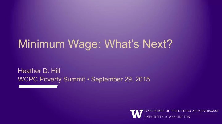 minimum wage what s next