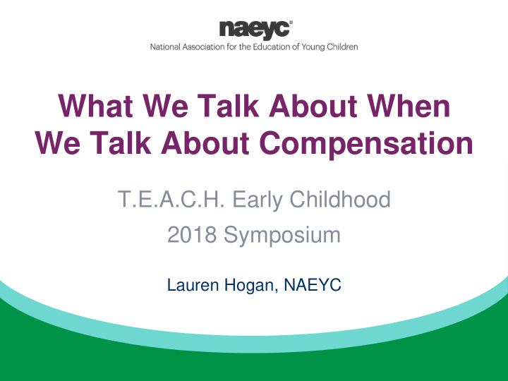 we talk about compensation