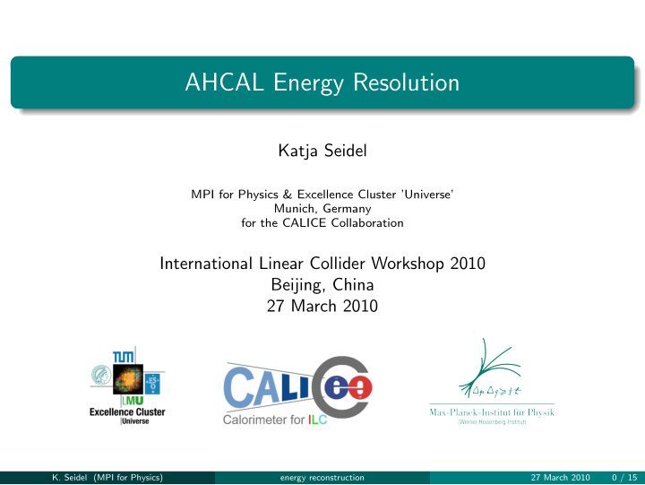 ahcal energy resolution