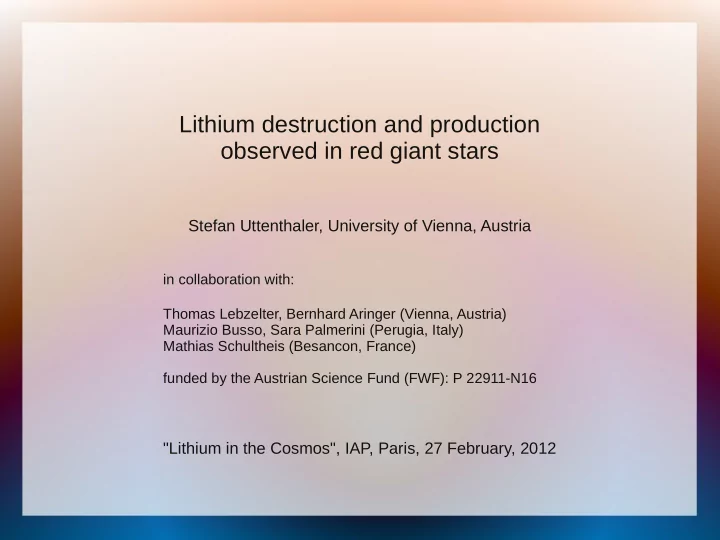 lithium destruction and production observed in red giant