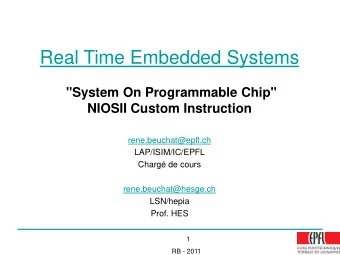 Real Time Embedded Systems  &quot;System On Programmable Chip&quot;  NIOSII Custom Instruction