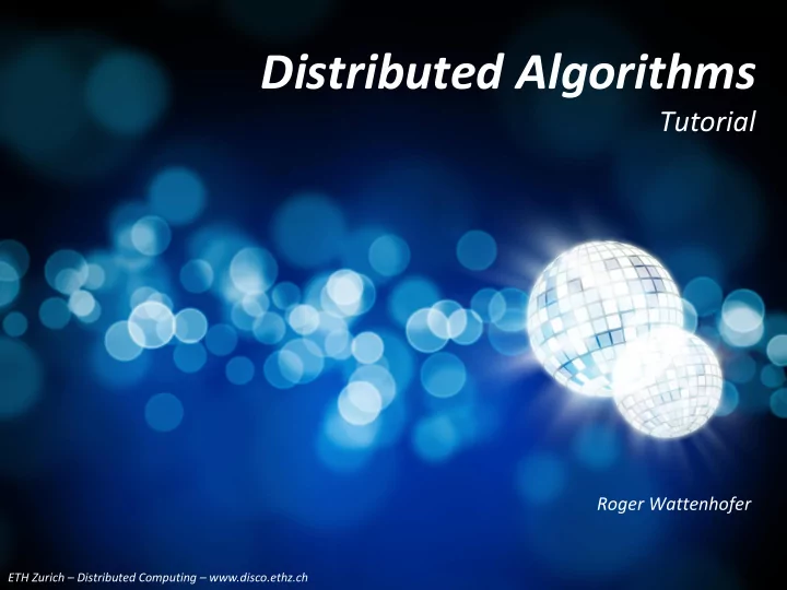 distributed algorithms