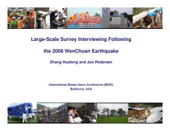 Large-Scale Survey Interviewing Following  Large Scale Survey Interviewing Following  the 2008