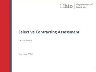 Selective Contracting Assessment  Patrick Beatty  February 2020  1  Current Panels  Plan  DME  DME