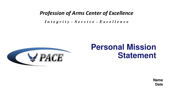 personal mission statement