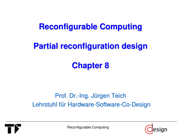 reconfigurable computing computing reconfigurable partial