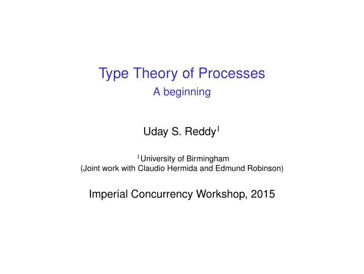 type theory of processes