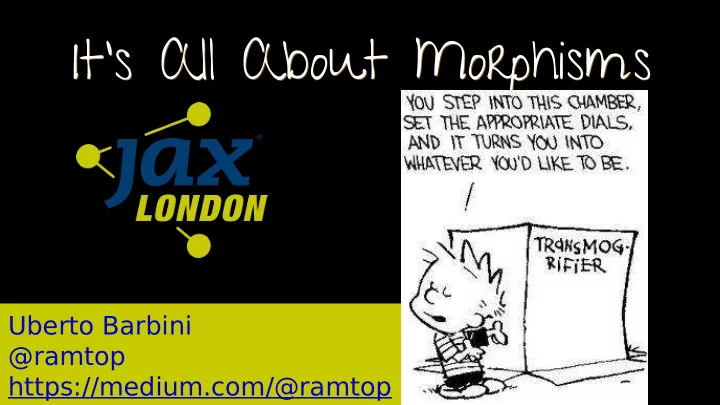 it s all about morphisms it s all about morphisms
