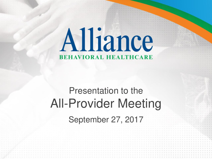 all provider meeting