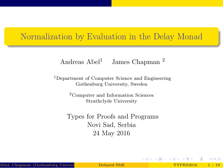 normalization by evaluation in the delay monad