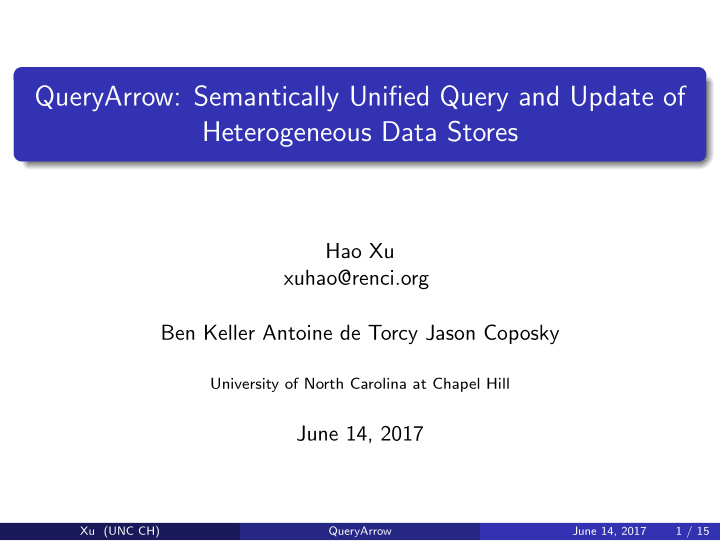 queryarrow semantically unified query and update of