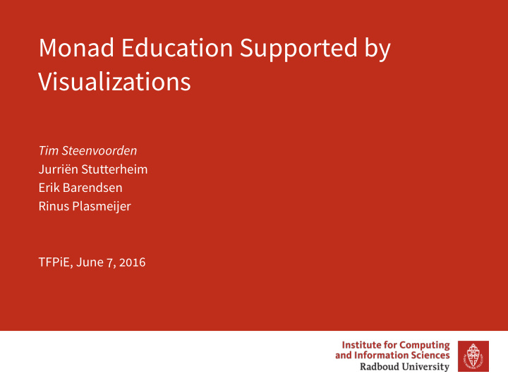 monad education supported by visualizations