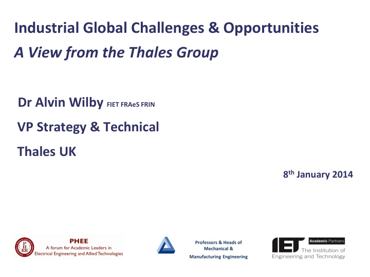 industrial global challenges opportunities