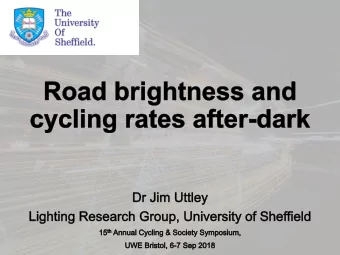Importance of light for cycling  Importance of light for cycling  Survey of potential and current