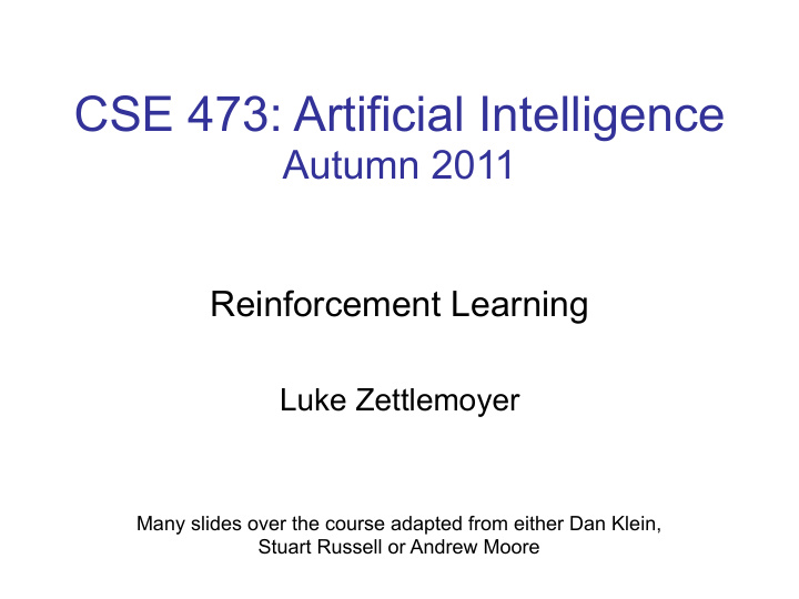 cse 473 artificial intelligence