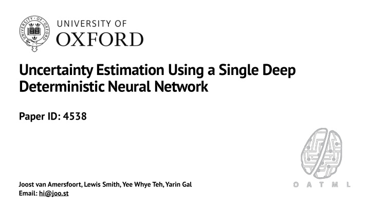 uncertainty estimation using a single deep deterministic
