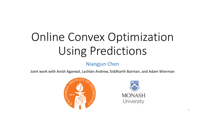 online convex optimization using predictions