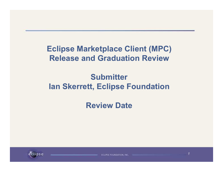 eclipse marketplace client mpc release and graduation
