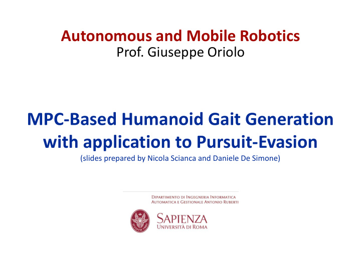 mpc based humanoid gait generation with application to