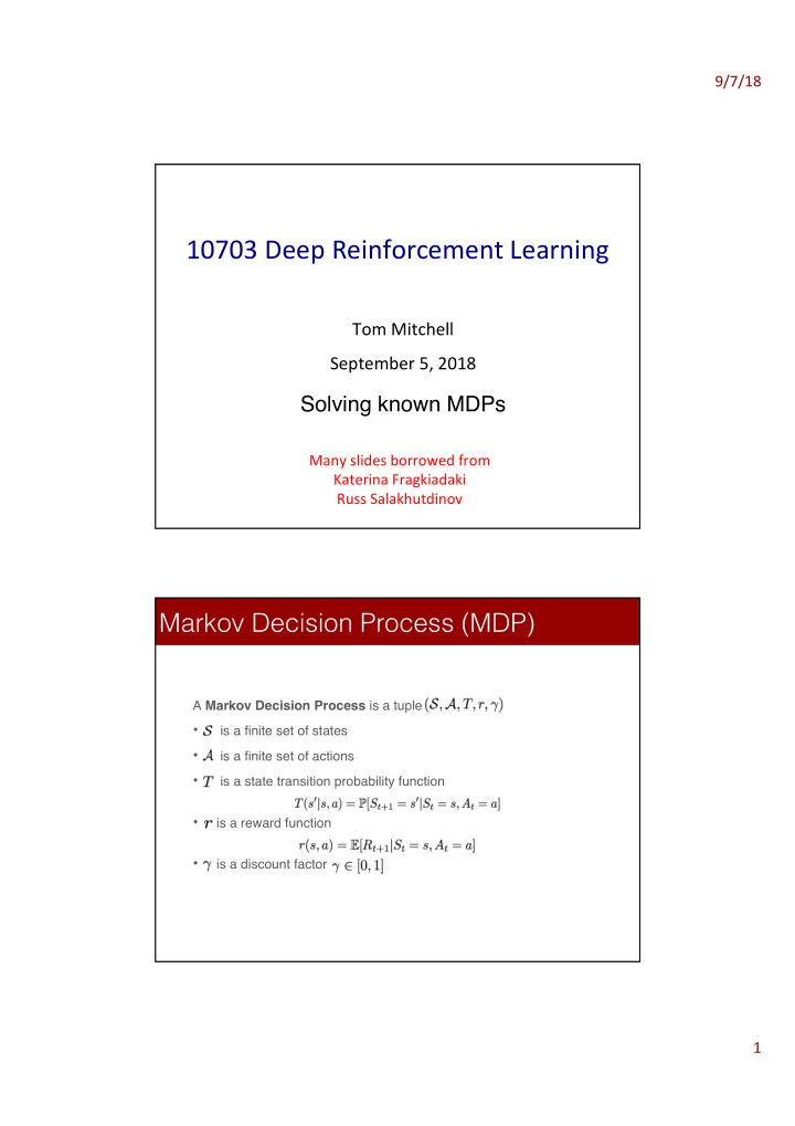 10703 deep reinforcement learning