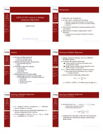 Introduction  CSCE  CSCE  471/871  471/871  Lecture 6:  Lecture 6:  Multiple  Multiple  CSCE