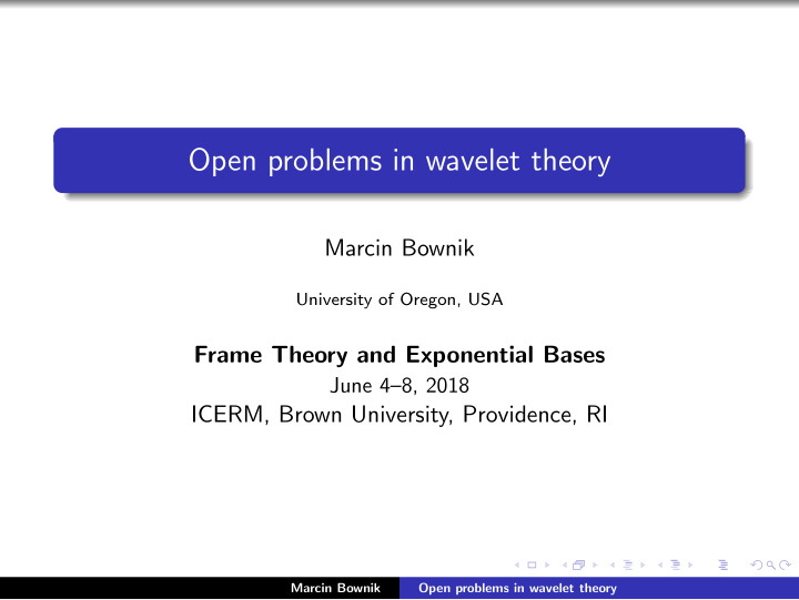 open problems in wavelet theory
