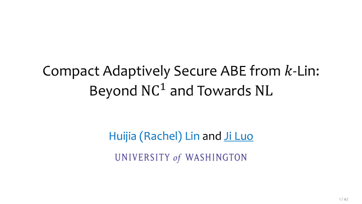 compact adaptively secure abe from lin