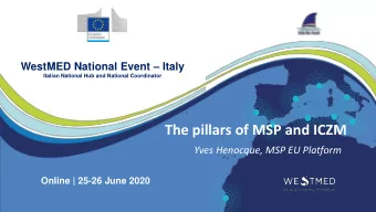 The pillars of MSP and ICZM  Yves Henocque, MSP EU Platform  Online | 25-26 June 2020  MSP,
