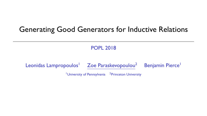 generating good generators for inductive relations