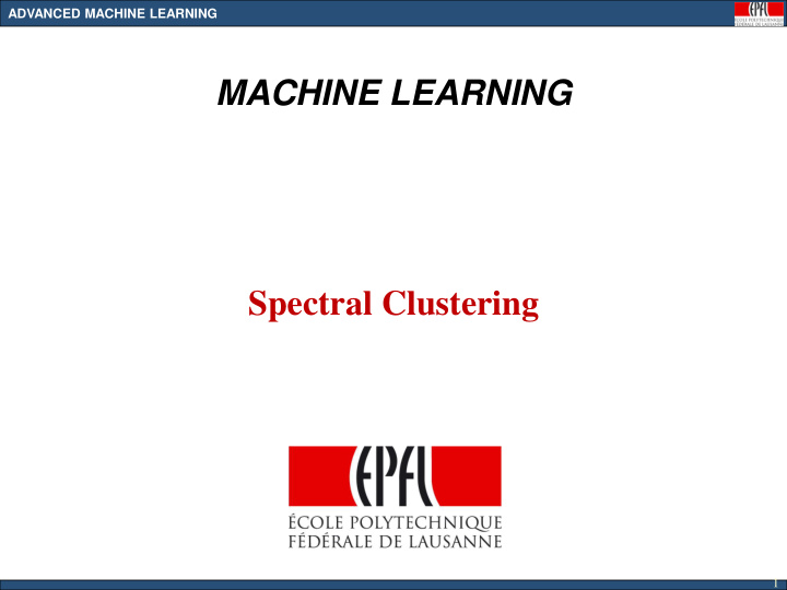 machine learning spectral clustering