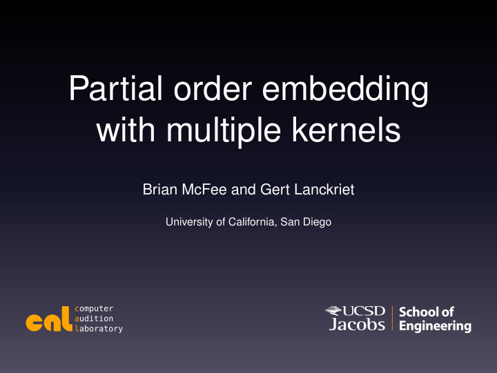 partial order embedding with multiple kernels