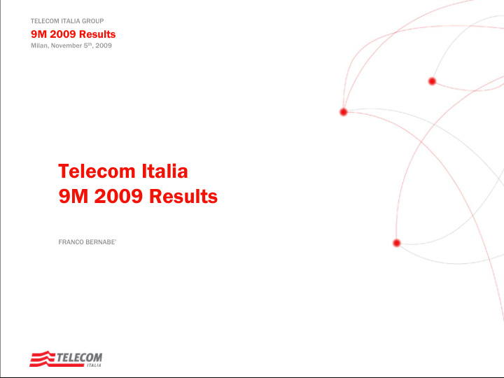 telecom italia 9m 2009 results