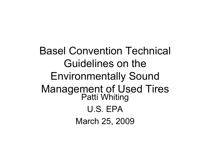 basel convention technical guidelines on the