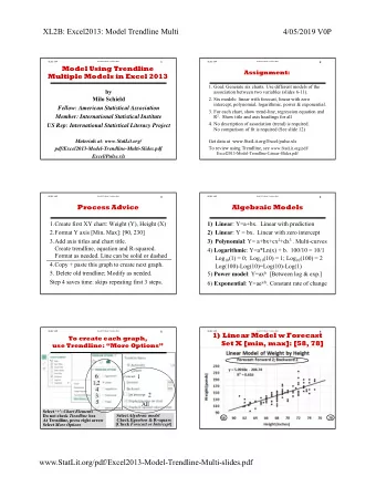 XL2B: Excel2013: Model Trendline Multi  4/05/2019 V0P  XL2B: V0P  Excel2013 Model Trendline Multi