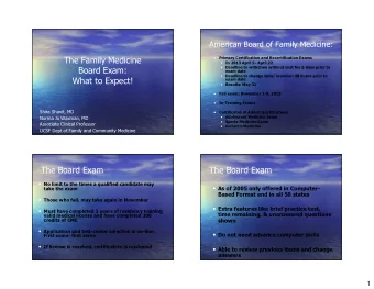 The Family Medicine  In 2013 April 5- April 22  Deadline to withdraw without seat fee 5 days