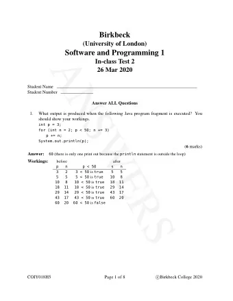 A  In-class Test 2  26 Mar 2020  N  Student Name  Student Number  Answer ALL Questions  S  1.  What