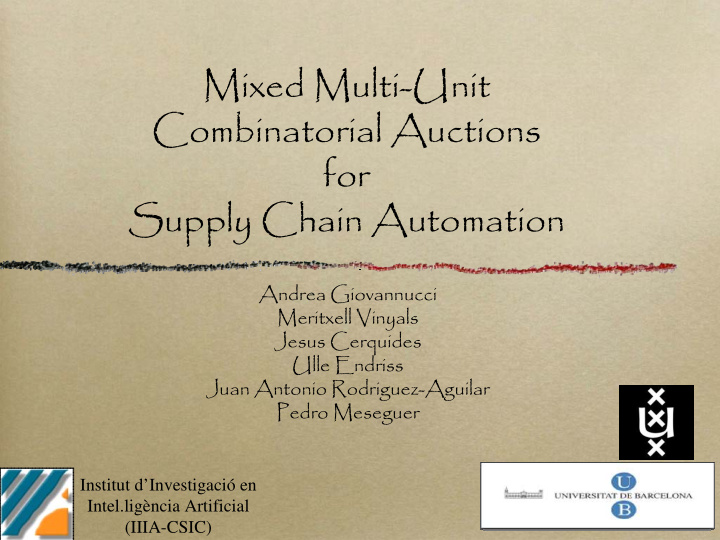 mixed multi unit combinatorial auctions for supply chain