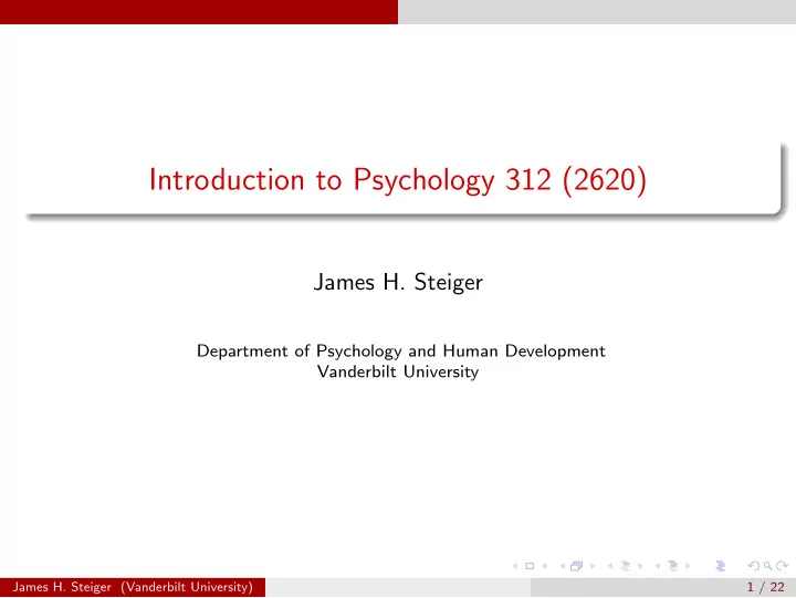 introduction to psychology 312 2620