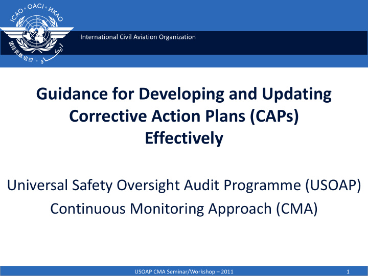 guidance for developing and updating corrective action