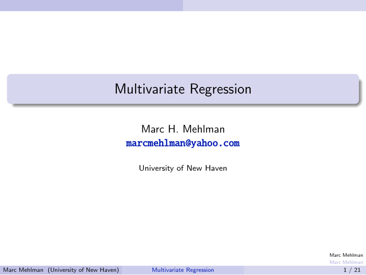 multivariate regression